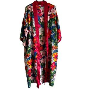 Cypress Vintage Floral Kimono Wrap Robe Size Large